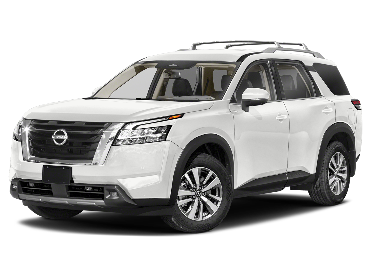 2022 Nissan Pathfinder SL in Pearl White Tricoat — front three-quarter view