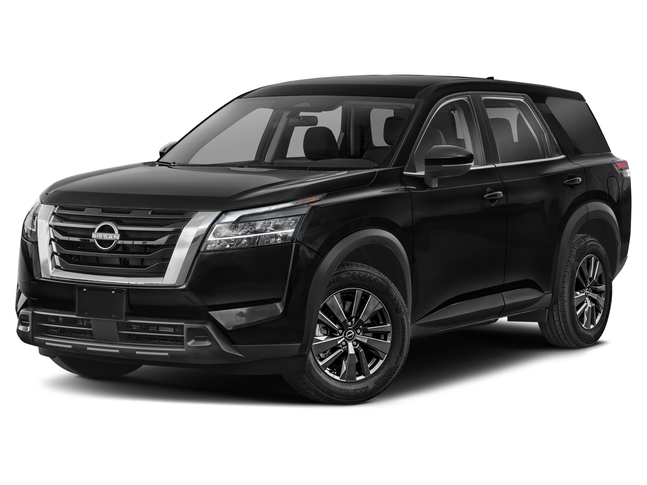 2022 Nissan Pathfinder S in Super Black — front three-quarter view