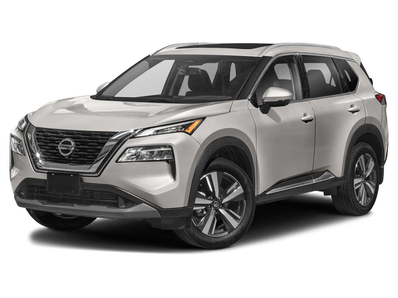 2022 Nissan Rogue SL in Champagne Silver Metallic — front three-quarter view