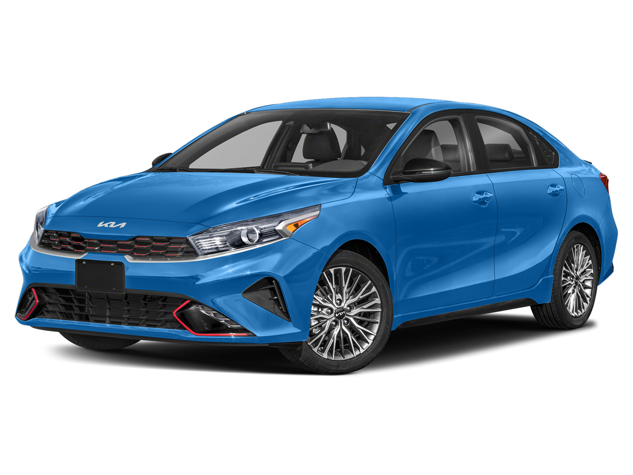 2023 Kia Forte GT-Line in Sporty Blue — front three-quarter view