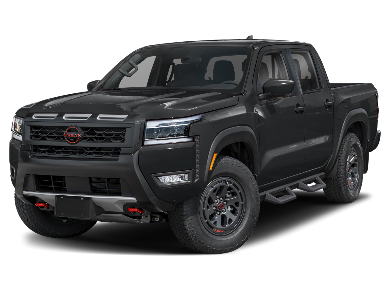 2025 Nissan Frontier PRO-4X in Super Black — front three-quarter view