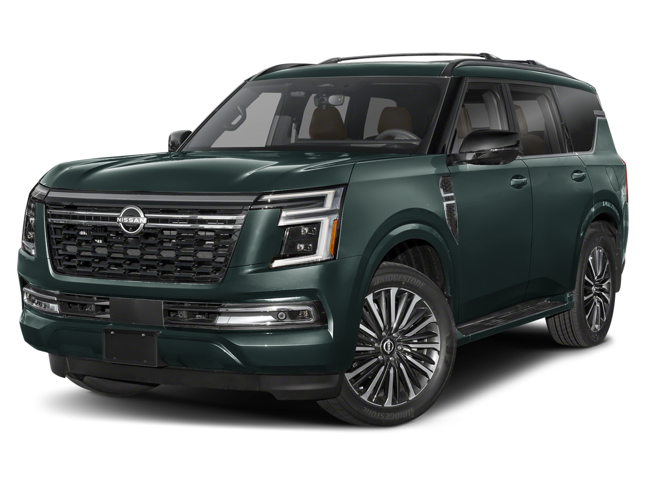 2026 Nissan Armada Platinum Reserve in Alpine Metallic — front three-quarter view