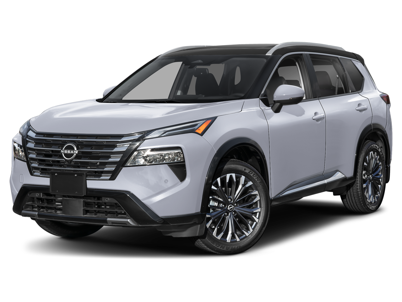 2026 Nissan Rogue Platinum in Boulder Gray Pearl/Super Black — front three-quarter view