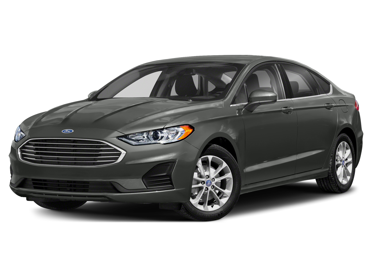 2019 Ford Fusion Titanium in Ruby Red Metallic — front three-quarter view