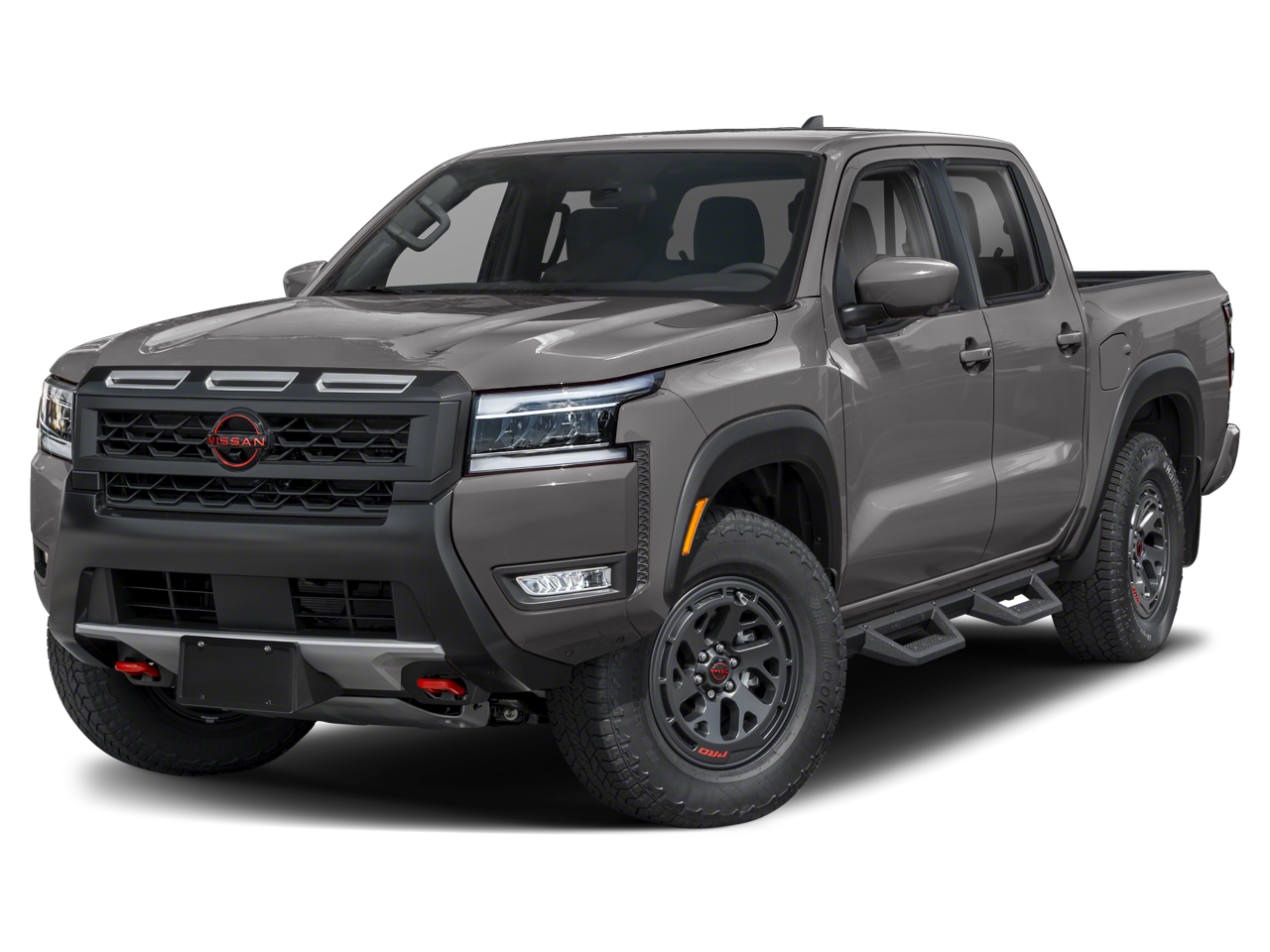 2026 Nissan Frontier PRO-4X in Boulder Gray Pearl — front three-quarter view