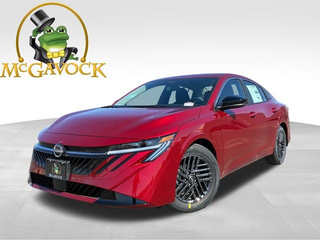 2026 Nissan Sentra SV in Scarlet Ember Tintcoat — front three-quarter view