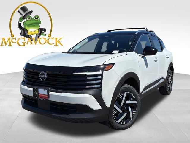 2026 Nissan Kicks SV in Aspen White Tricoat/Super Black — front three-quarter view