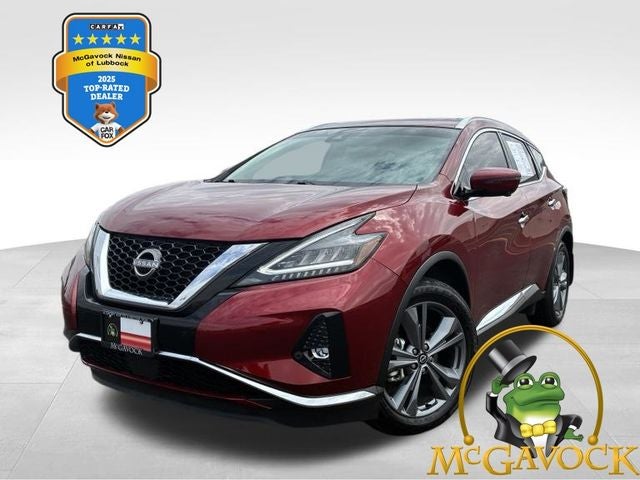 2024 Nissan Murano Platinum in Scarlet Ember Tintcoat — front three-quarter view