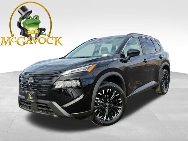 2026 Nissan Rogue Dark Armor in Super Black — front three-quarter view