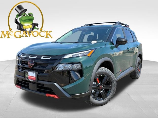 2026 Nissan Rogue Rock Creek in Obsidian Green — front three-quarter view