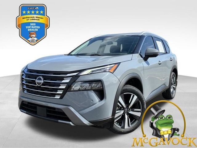 2024 Nissan Rogue SL in Boulder Gray Pearl — front three-quarter view