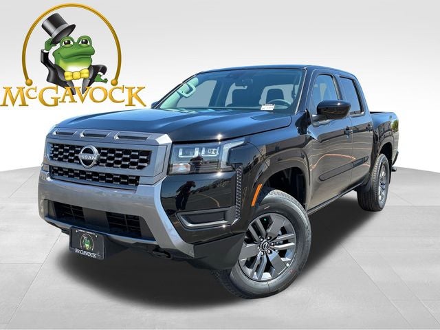 2026 Nissan Frontier SV in Super Black — front three-quarter view