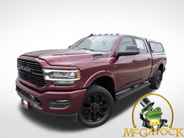2022 RAM 2500 Laramie in Delmonico Red Pearlcoat — front three-quarter view