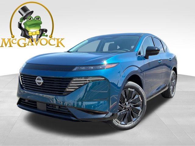 2026 Nissan Murano Platinum in Aurora Blue Pearl Metallic — front three-quarter view