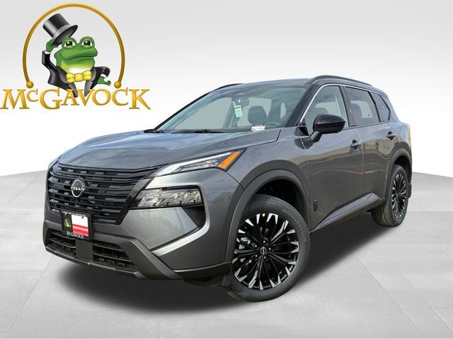 2026 Nissan Rogue Dark Armor in Gun Metallic — front three-quarter view