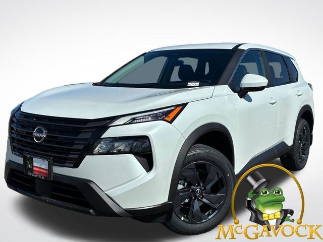 2026 Nissan Rogue SV in Everest White Pearl Tricoat — front three-quarter view