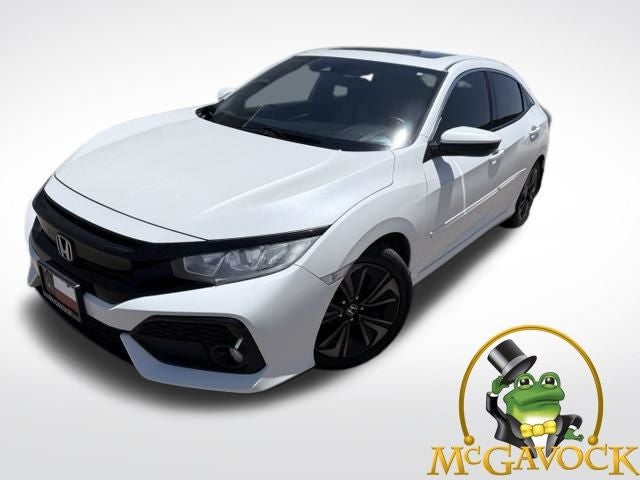 2019 Honda Civic EX in White Orchid Pearl — front three-quarter view