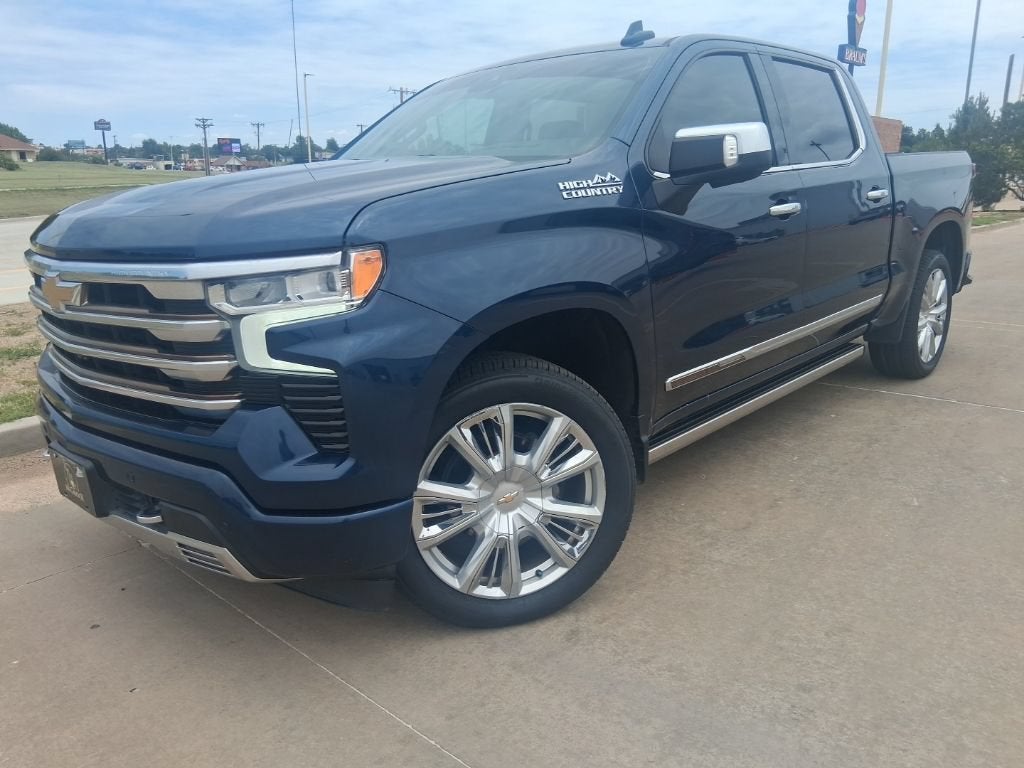 2022 Chevrolet Silverado 1500 High Country in Northsky Blue Metallic — front three-quarter view